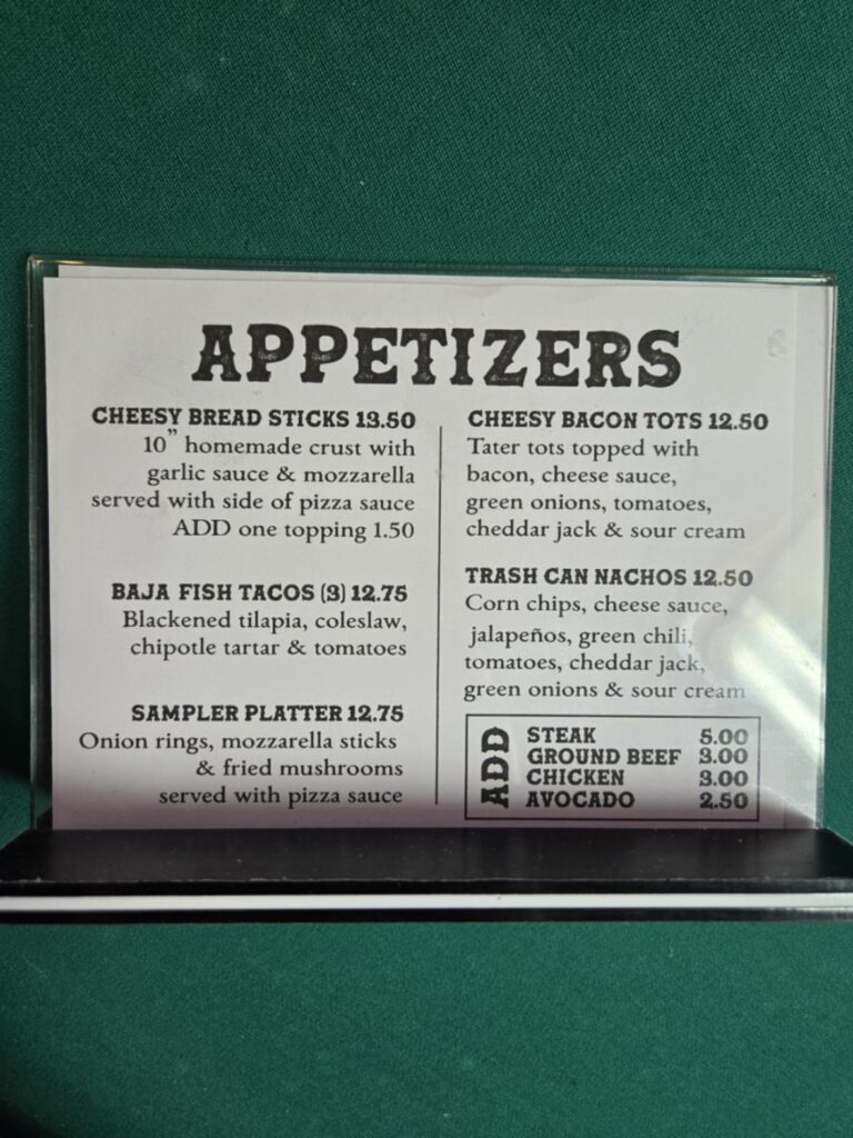 Bear Trap Cafe & Bar Menu 2