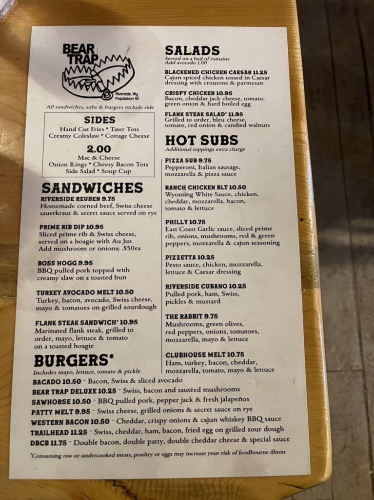 Bear Trap Cafe & Bar Menu 3