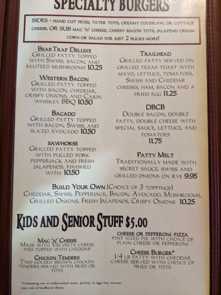 Bear Trap Cafe & Bar Menu 5