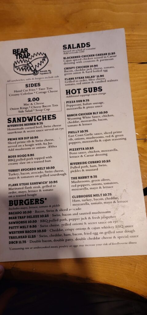Bear Trap Cafe & Bar Menu 7